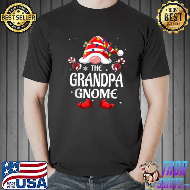 Nice Grandpa Lover Gnome Buffalo Plaid Matching Family Christmas T Shirt Unisex