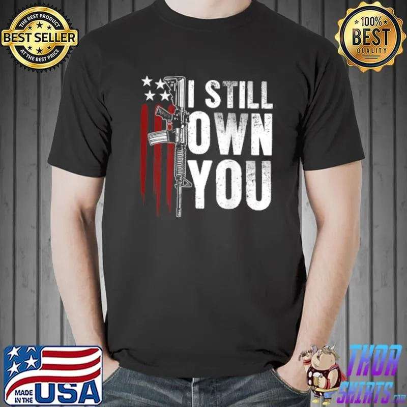 Nice Gun USA Flag American Football I Still Own You (on back) T Shirt Unisex