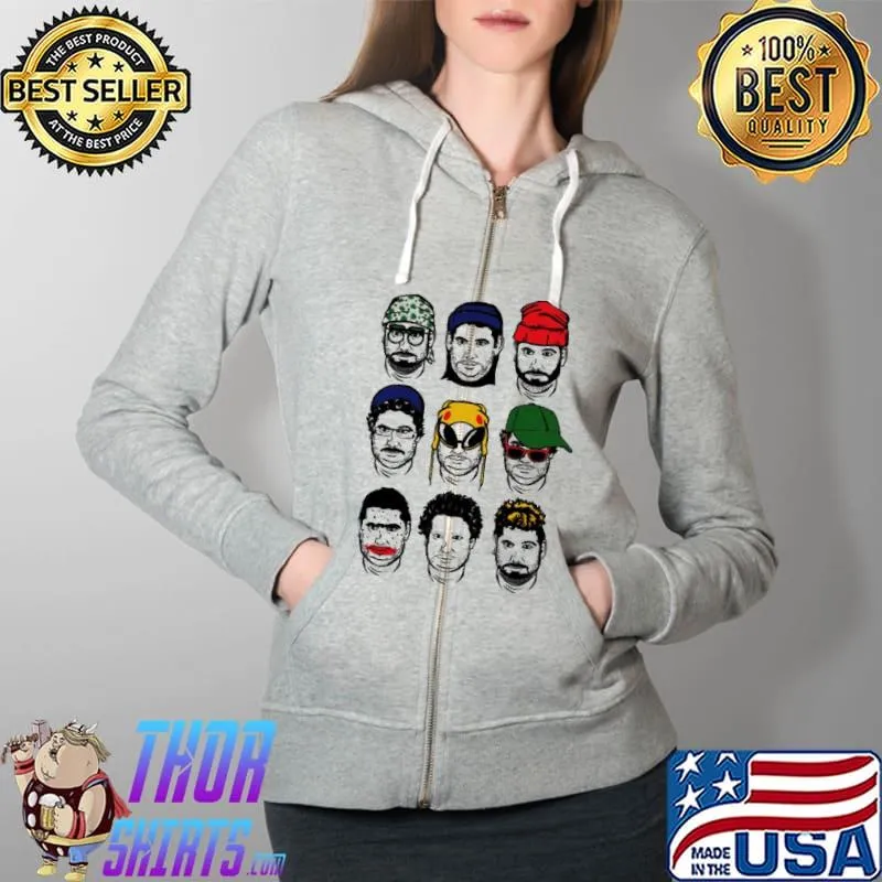 Nice H3 Podcast The Many Faces T Shirt Full Zip Hooded