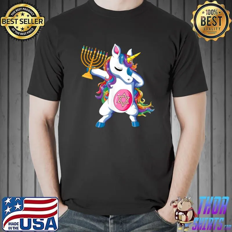 Nice Jewnicorn Funny Hanukkah Unicorn Gift Girl Women Pajamas T Shirt Unisex