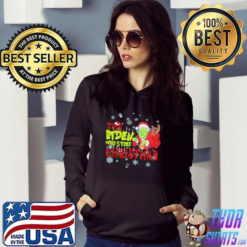 Nice joe Biden Santa Hat The Biden Who Stole Christmas T-Shirt Hoodie
