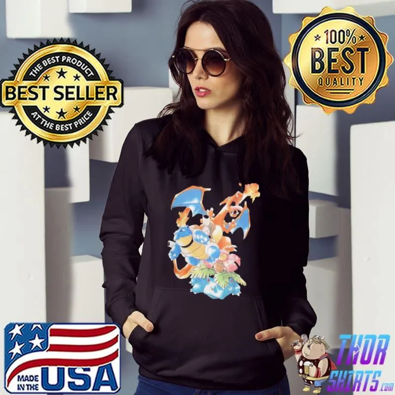 Nice kanto Starter Trio Pokemon T-Shirt Hoodie
