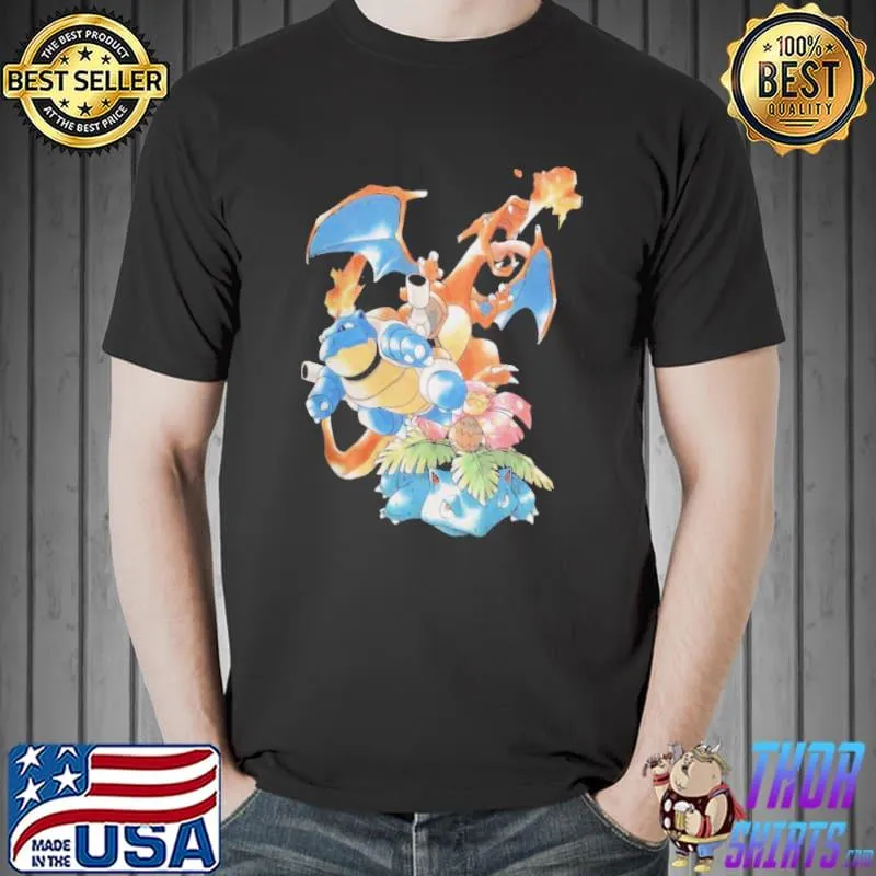 Nice kanto Starter Trio Pokemon T-Shirt