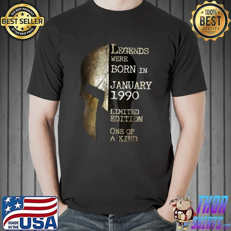 Nice Legends Born In January 1990 32th Birthday 32 Years Old T Shirt Unisex