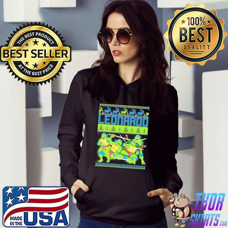 Nice leonardo TMNT Christmas Style T-Shirt Hoodie