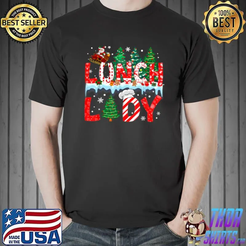 Nice Lunch Lady Christmas Tree Santa Matching Xmas Buffalo Plaid T Shirt Unisex
