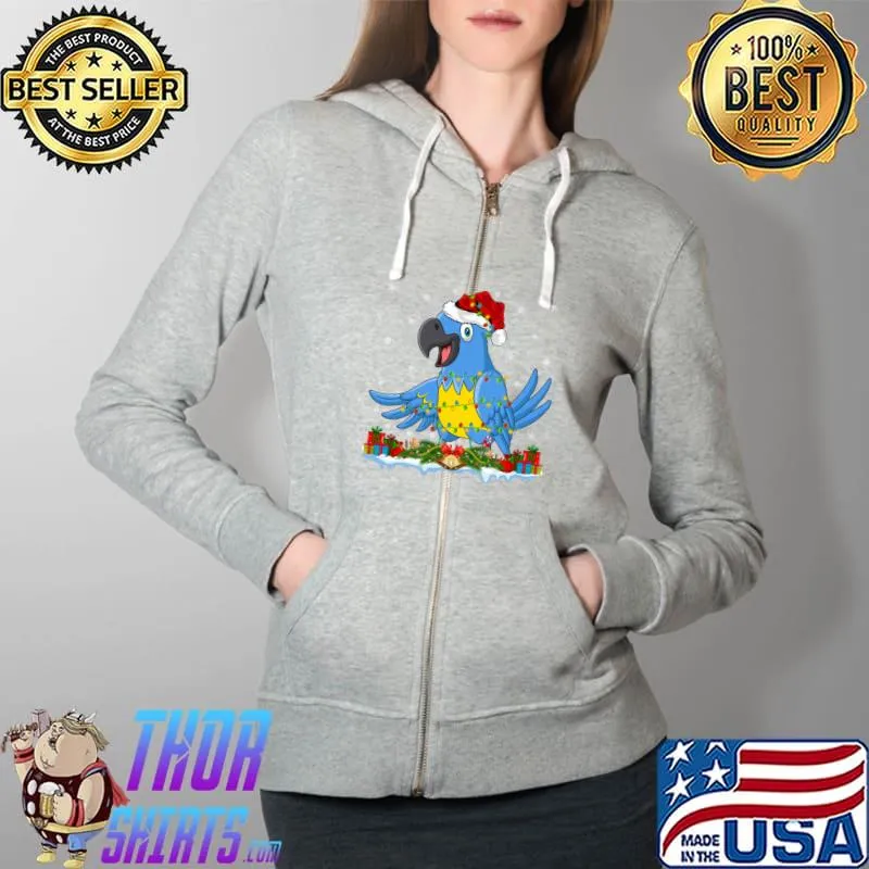 Nice macaw Lover Family Matching Santa Hat Macaw Christmas T-s Full Zip Hooded