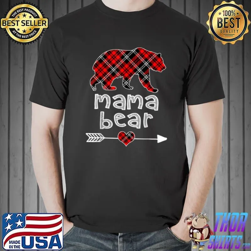 Nice mama Bear Christmas Pajama Red Plaid Buffalo Family T-Shirt Unisex