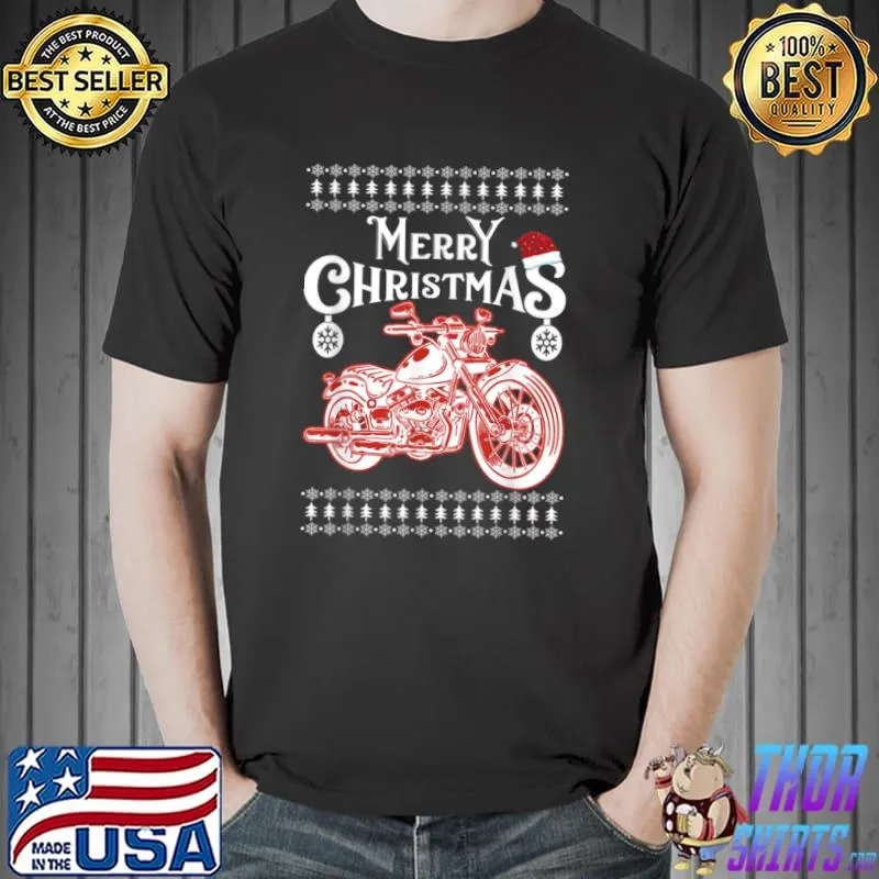 Nice Merry Christmas Motorcycle Biker Santa, Xmas Funny Bikers T Shirt Unisex