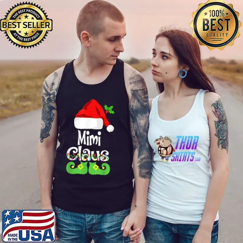 Nice Mimi Claus Family Matching Grandma Claus Pajama T Shirt Tank Top