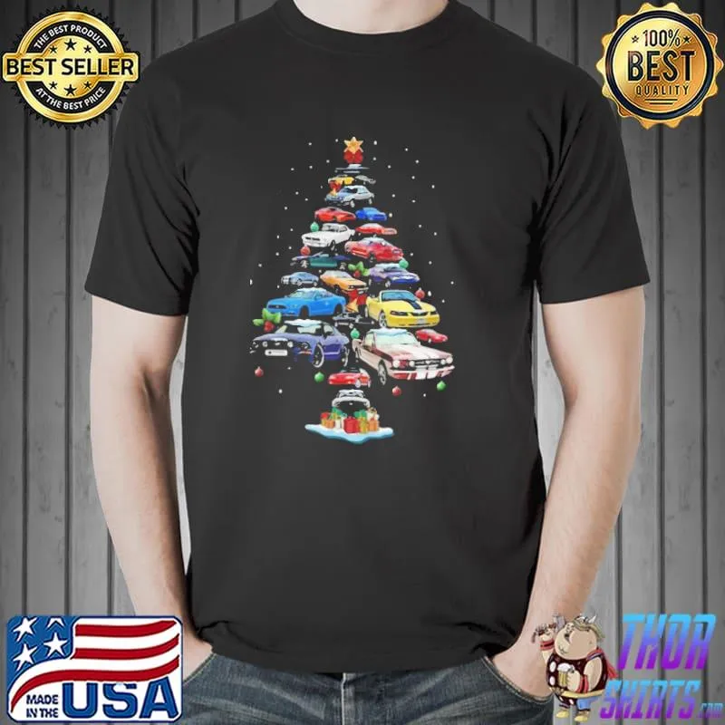 Nice Mustang Car Christmas Tree Shirt Unisex