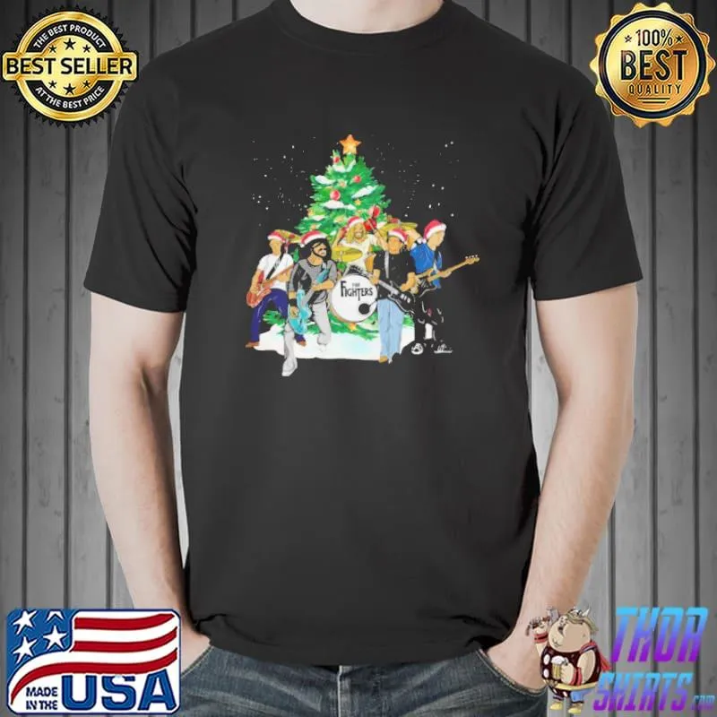 Nice Official Merry Christmas Foo Fighters Play Guitar Shirt Unisex