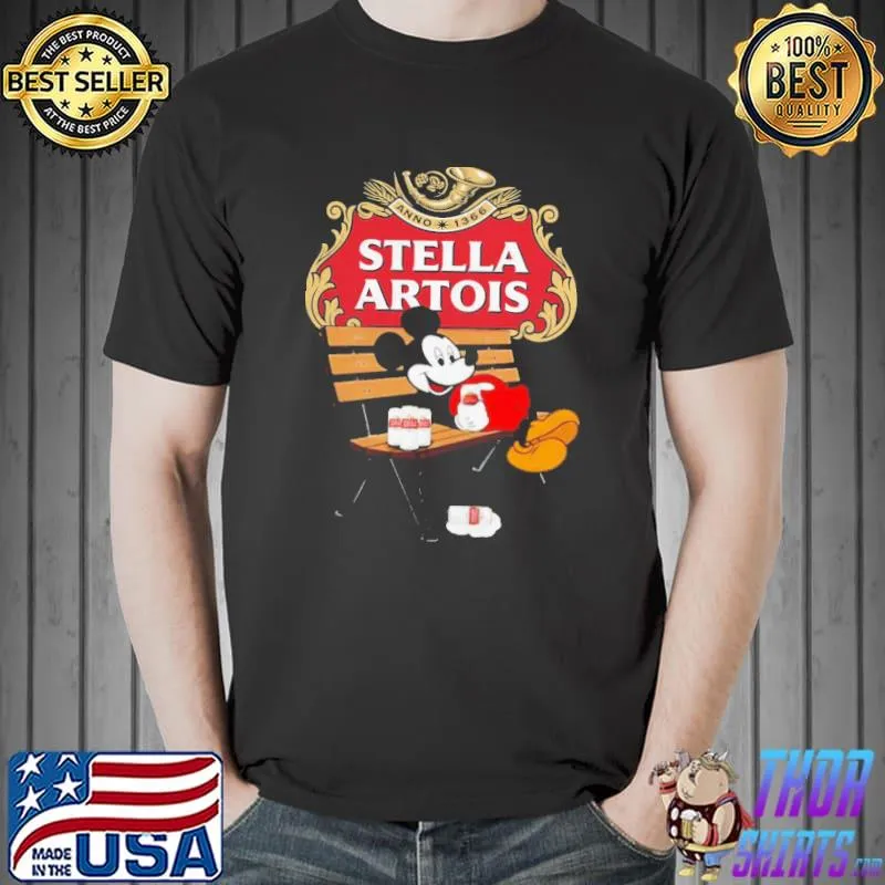 Nice Official Mickey Mouse Drink Stella Artois Shirt Unisex