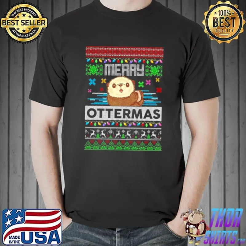 Nice Official Otter Merry Ottermas ugly Christmas Sweater
