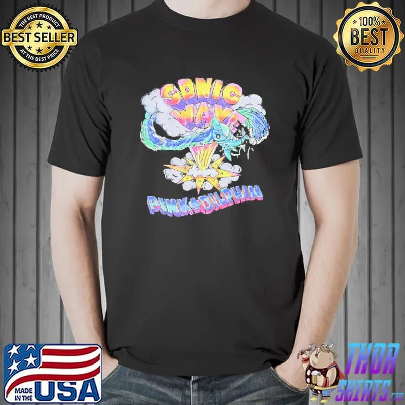 Nice Pink Dolphin Sonic Wave Black Vintage Shirt Unisex