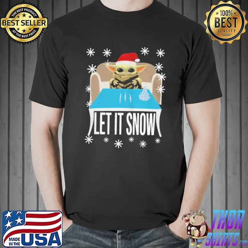 Nice Pretty Cocaine Yoda Santa Let It Snow Shirt Unisex