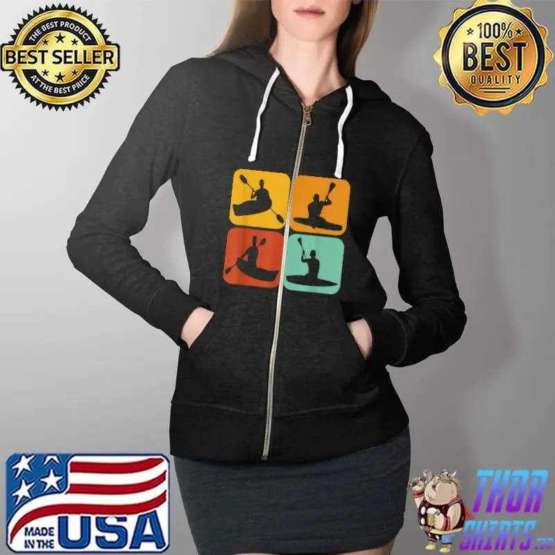Nice retro Canoeing I Kayak I Kayaking I Paddle I Canoe T-Shirt Full Zip Hooded