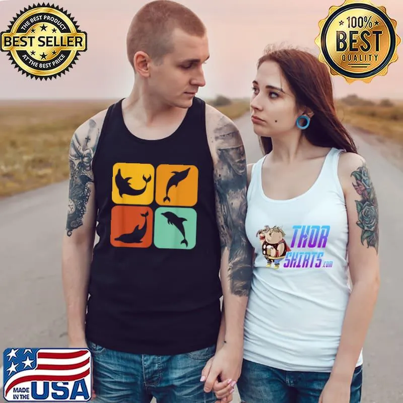 Nice retro Dolphins I Aesthetic I Whale I Ocean I Dolphin T-Shirt Tank Top