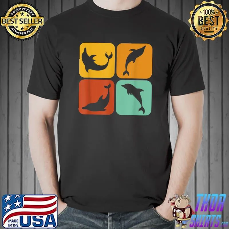 Nice retro Dolphins I Aesthetic I Whale I Ocean I Dolphin T-Shirt Unisex