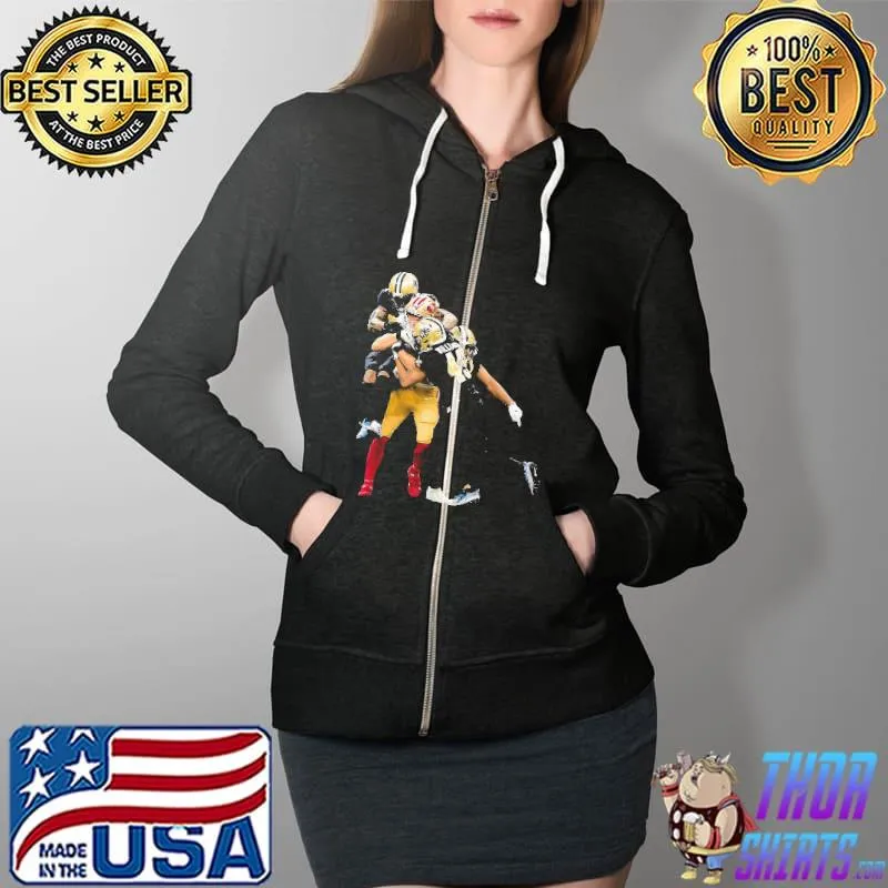 Nice Sprint Football San Francisco 49ers And New Orleans Saints Shirts Full Zip Hooded