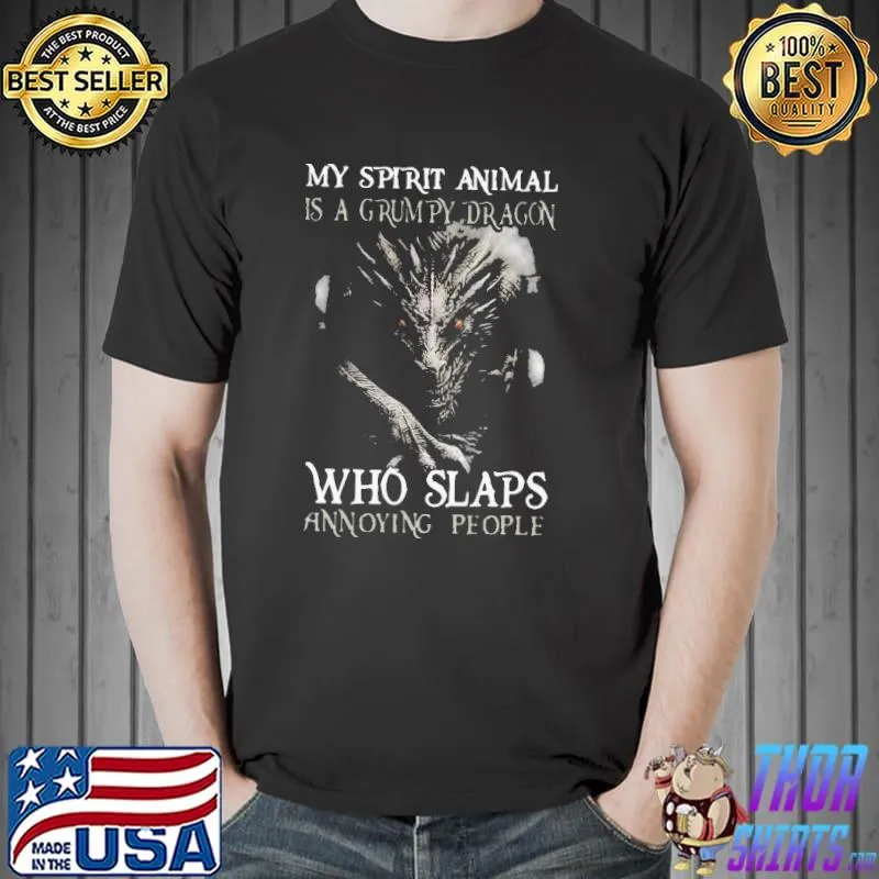 Nice Top My Spirit Animal Is A Grumpy Dragon Who Slaps Annoying People Shirt
