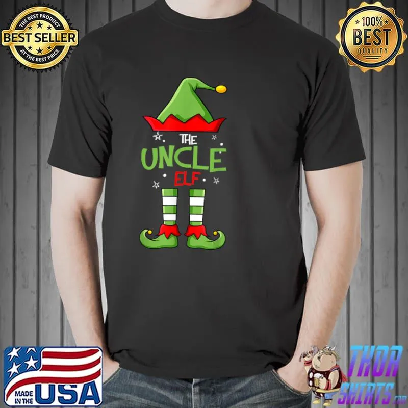 Nice Uncle Elf Matching Family Group Christmas Party Pajama T Shirt Unisex