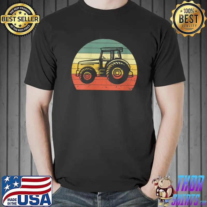 Nice vintage Farmer Tractor Retro Farmer Tractor Silhouette T-Shirt Unisex