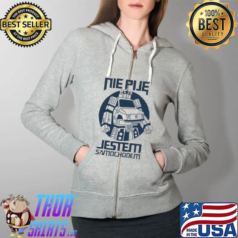 Nie Piję Żółta Samochodem Koszulka Męska s Full Zip Hooded