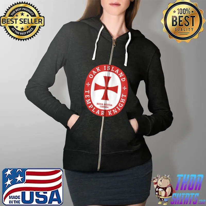 Oak Island Templar Knights Treasure T-s Full Zip Hooded