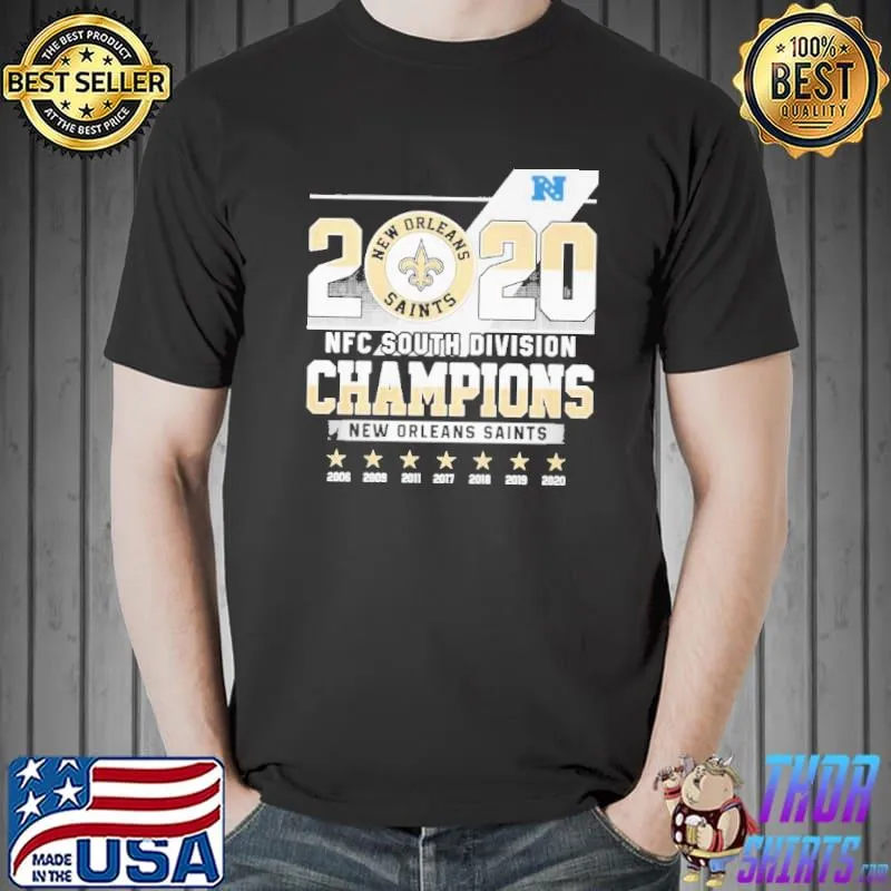 Official 2020 NFC south division champions new orleans saints Unisex
