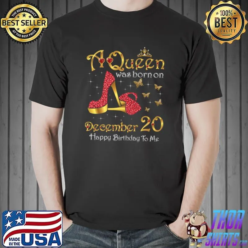 Official a Queen Was Born on December 20, 20th December Birthday Premium T-Shirt Unisex