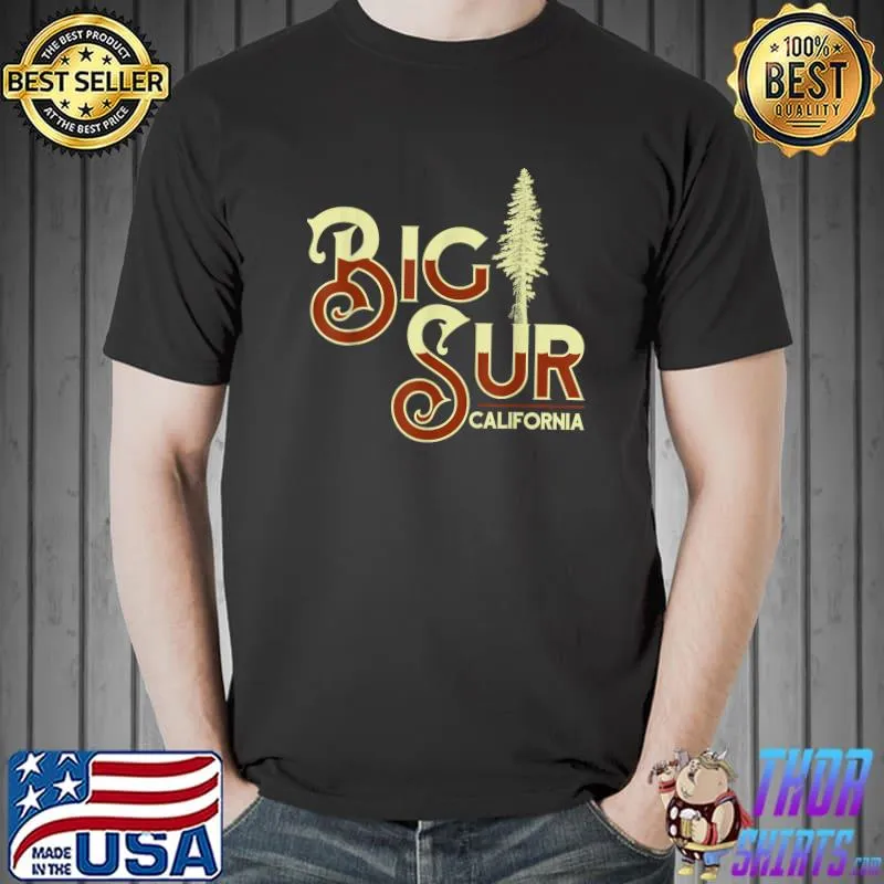 Official Big Sur Vintage California Redwood Throwback Design T-Shirt