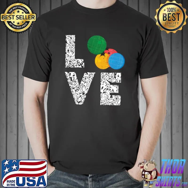 Official bocce Ball Player Love Italian Player Boccia Team Game T-s Unisex