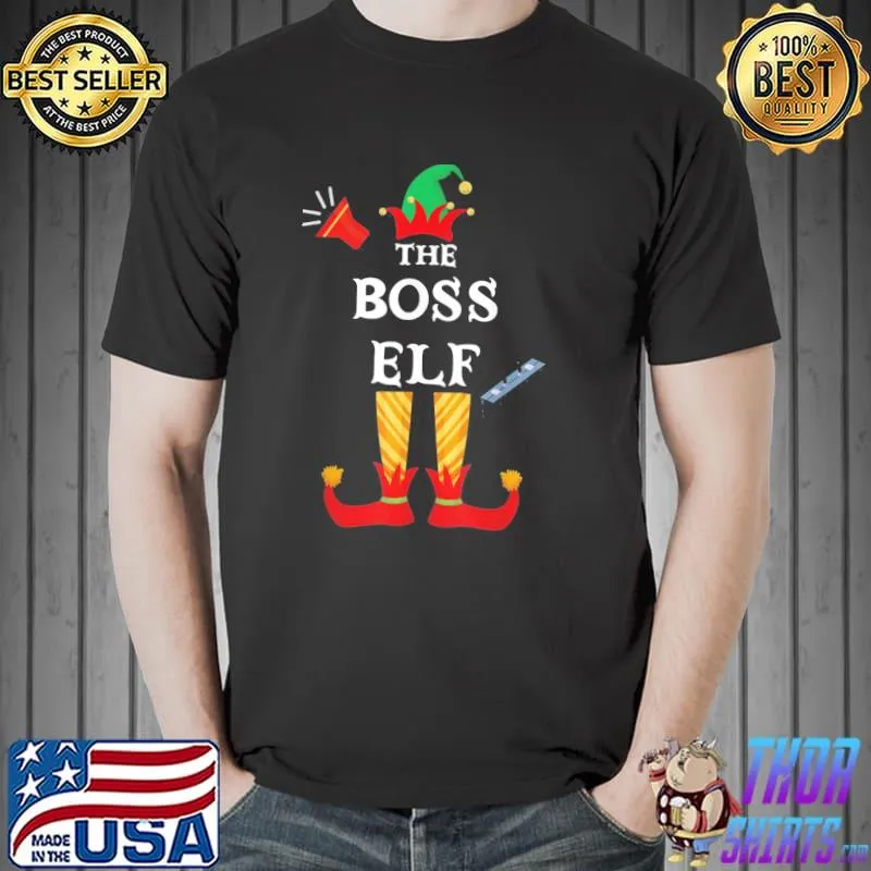 Official Boss Elf Family Christmas Party Funny Pajama Coworker 2021 T-Shirt Unisex