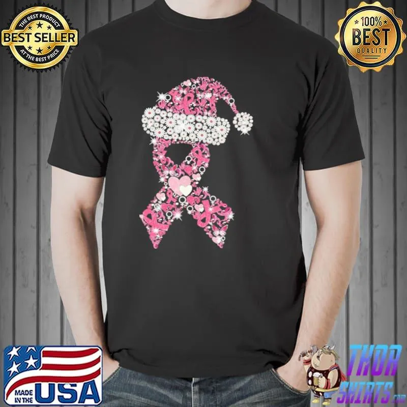 Official Breast Cancer Ribbon Shape Christmas Shirt Unisex