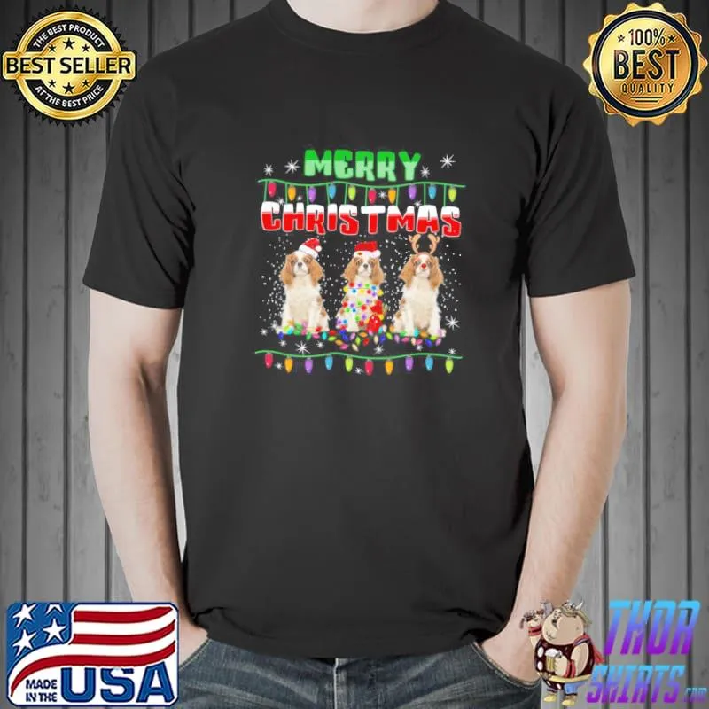 Official Cavalier king charles spaniel Christmas Lights Dog Gifts T-Shirt Unisex