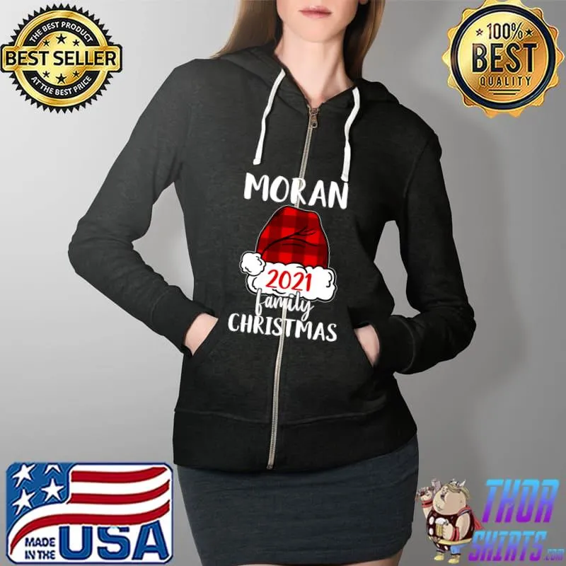 Official christmas 2021 Moran matching pajama Santa Hat T-Shirt Full Zip Hooded