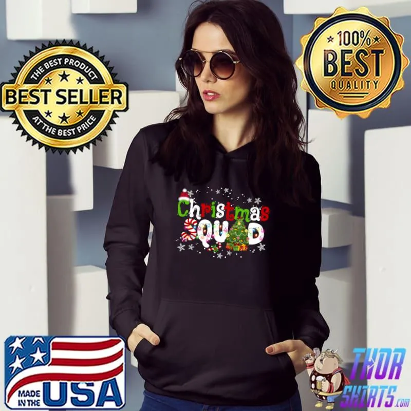 Official christmas Squad Funny Xmas Tree Lights Gifts Family Matching T-Shirt