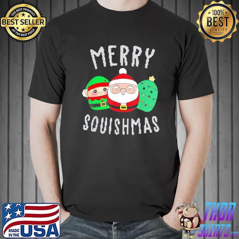 Official Classic Cute Squishmallow Merry Squishmas Ugly Sweater Family Pjs T-Shirt