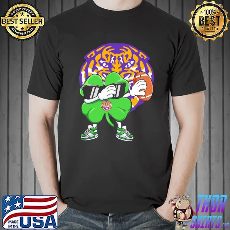 Official Dabbing Shamrock Football St Patricks Day LSU Tigers Shirts Unisex