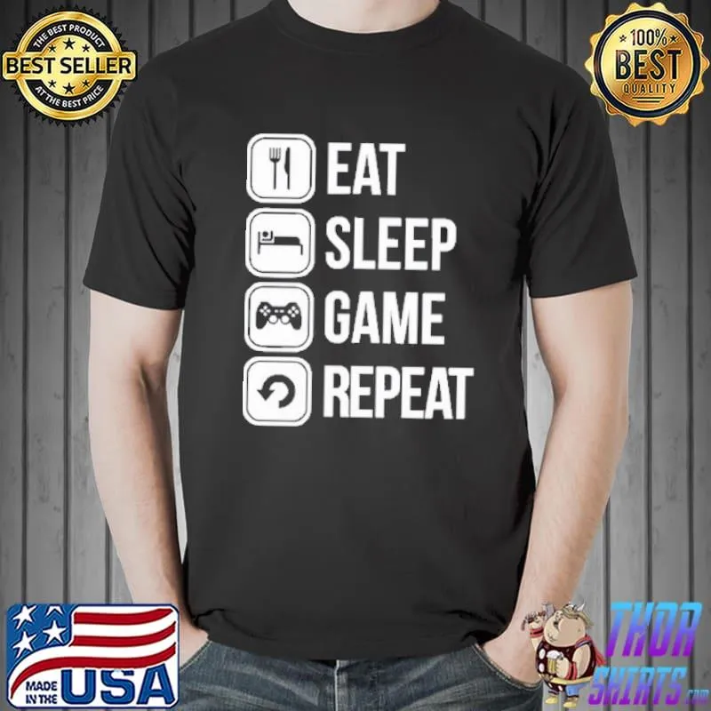 Official Eat Sleep Game Repeat Shirt Unisex