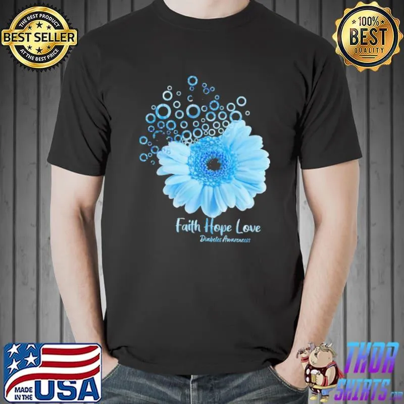 Official faith Hope Love Diabetes Awareness Flower Shirt Unisex