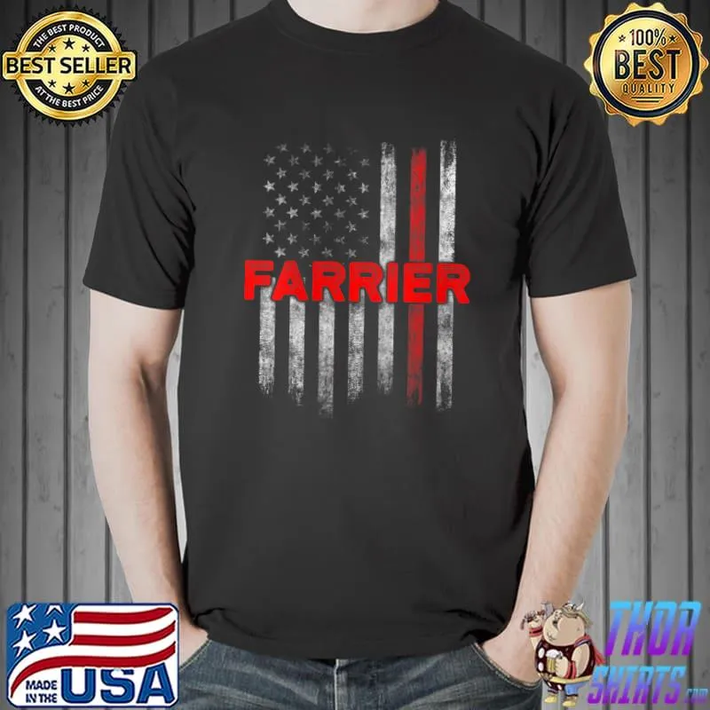 Official farrier Horseshoe Hoof Trimming Equine Shoeing flag T-Shirt Unisex
