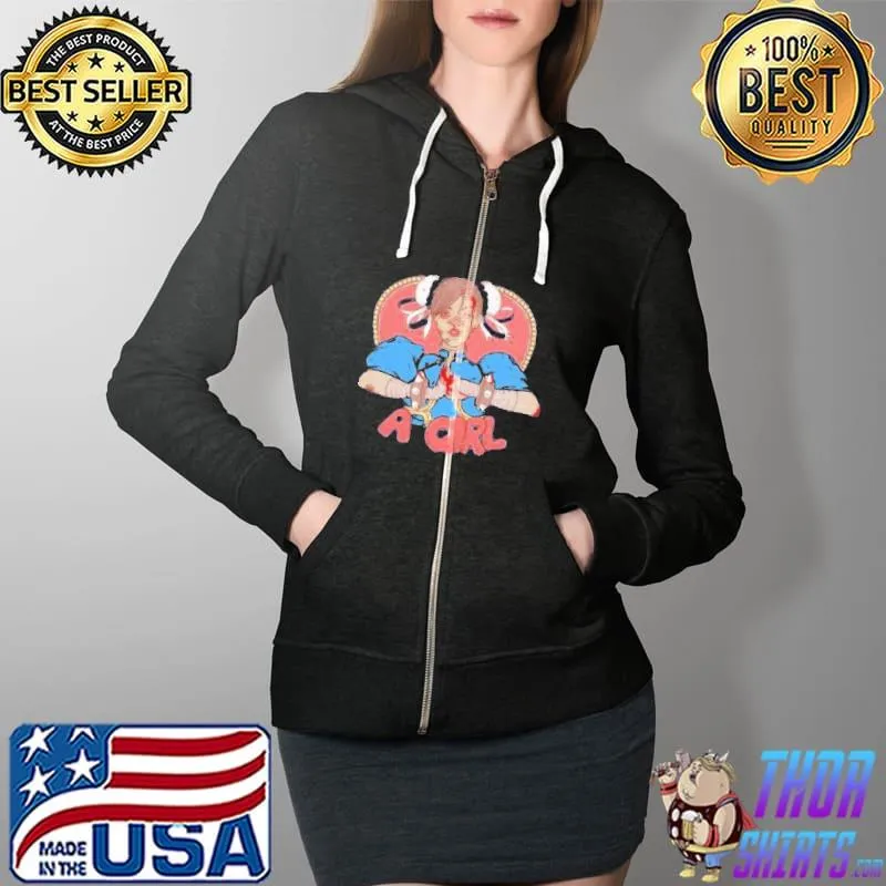 Official fight Like A Girl Shirt Full Zip Hooded