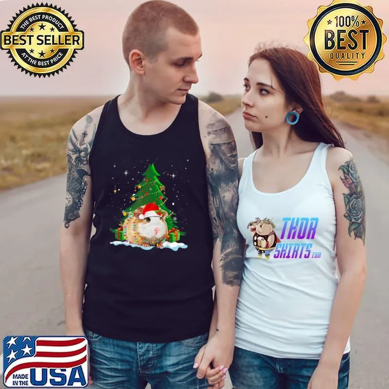 Official funny Guinea Pig Xmas Lover Guinea Pig Christmas Tree T Shirt Tank Top