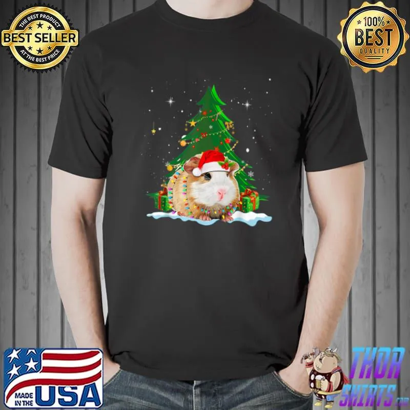 Official funny Guinea Pig Xmas Lover Guinea Pig Christmas Tree T Shirt Unisex