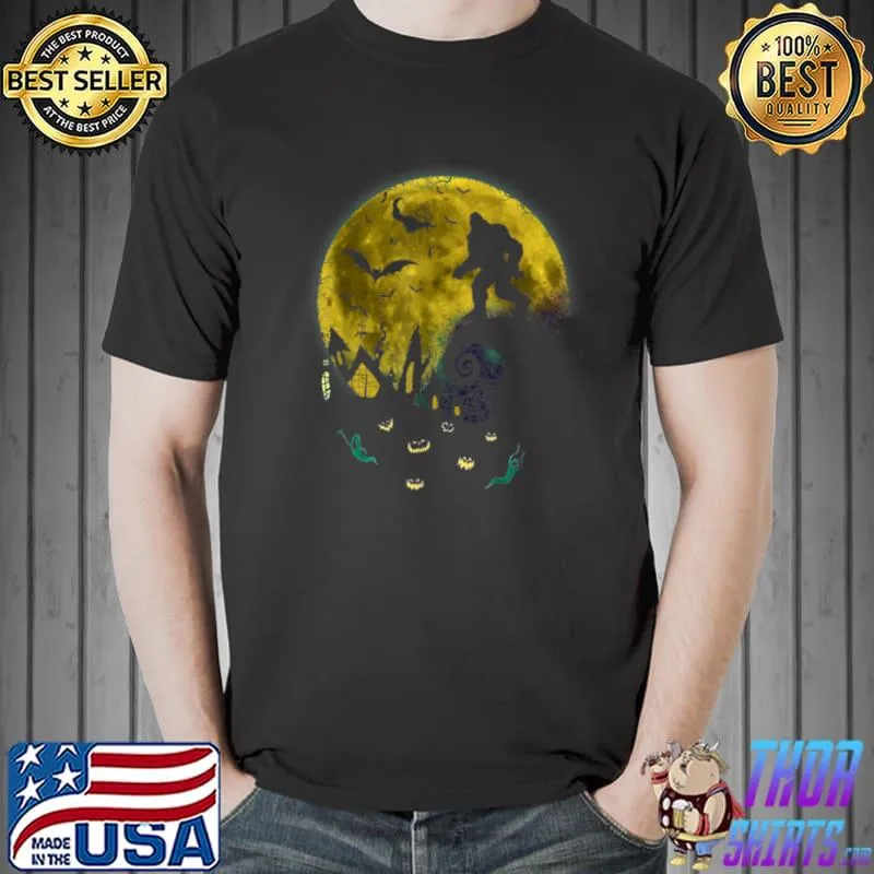 Official funny Halloween Bigfoot Trick or Treating Full Moon Bigfoot T Shirt Unisex