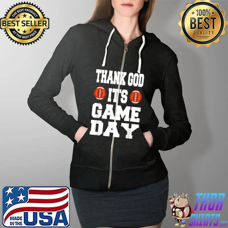 Official Game Day Jesus and Football Player Fan Sports T Shirt Full Zip Hooded