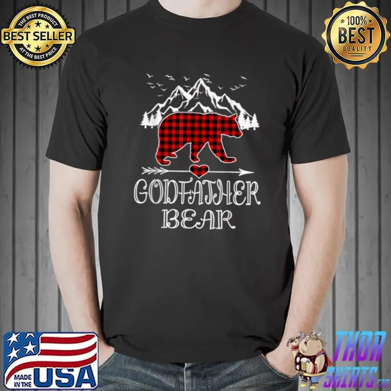 Official godfather Bear Shirt Red Buffalo Plaid Grandma Bear Pajama T Shirt Unisex