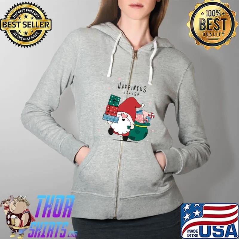 Official heppiness Season - Merry Christmas - Happy New Year - Gnome Premium T-Shirt Full Zip Hooded